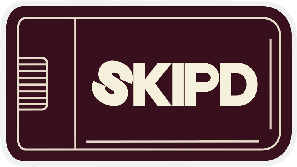 SKIPD logo on a stick